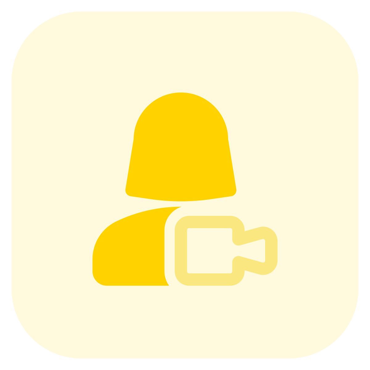 single female user under video chat meeting during lockdown icon