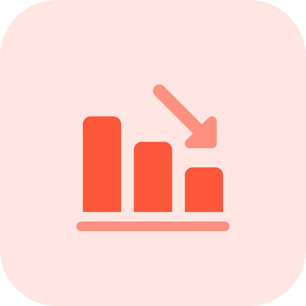 abnehmendes balkendiagramm icon