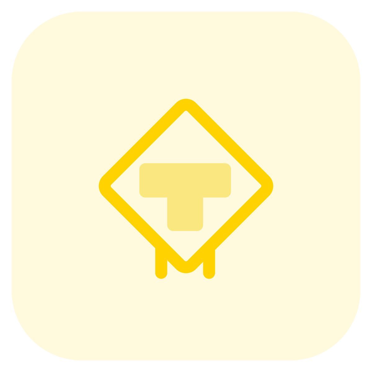 t intersection sign icon