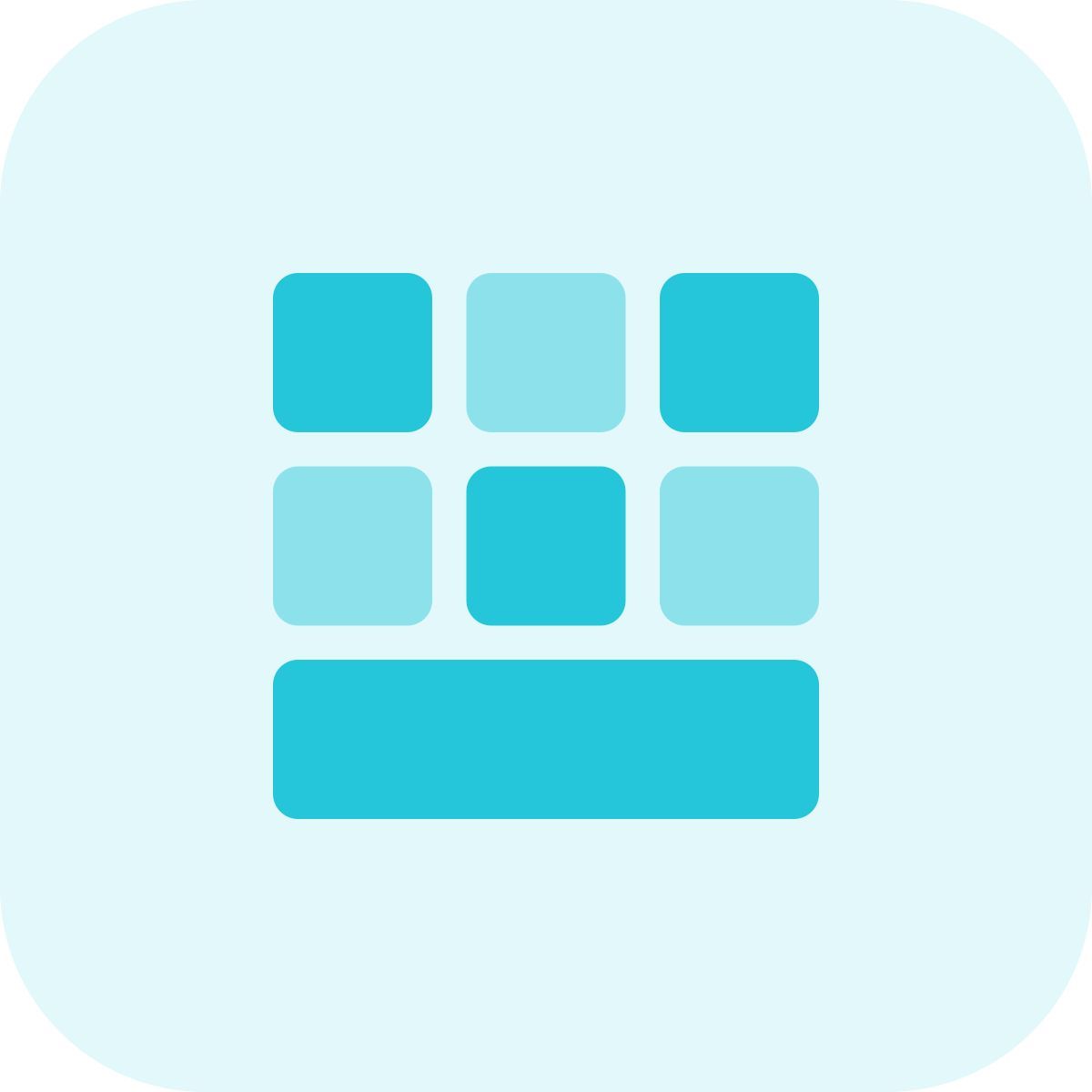 grid with bottom row icon