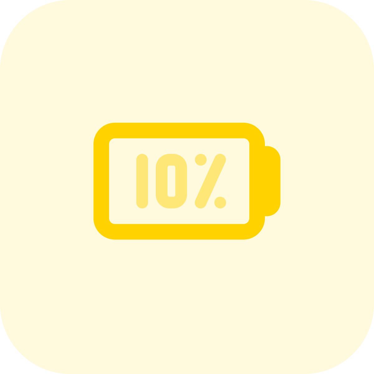 10 percent battery icon
