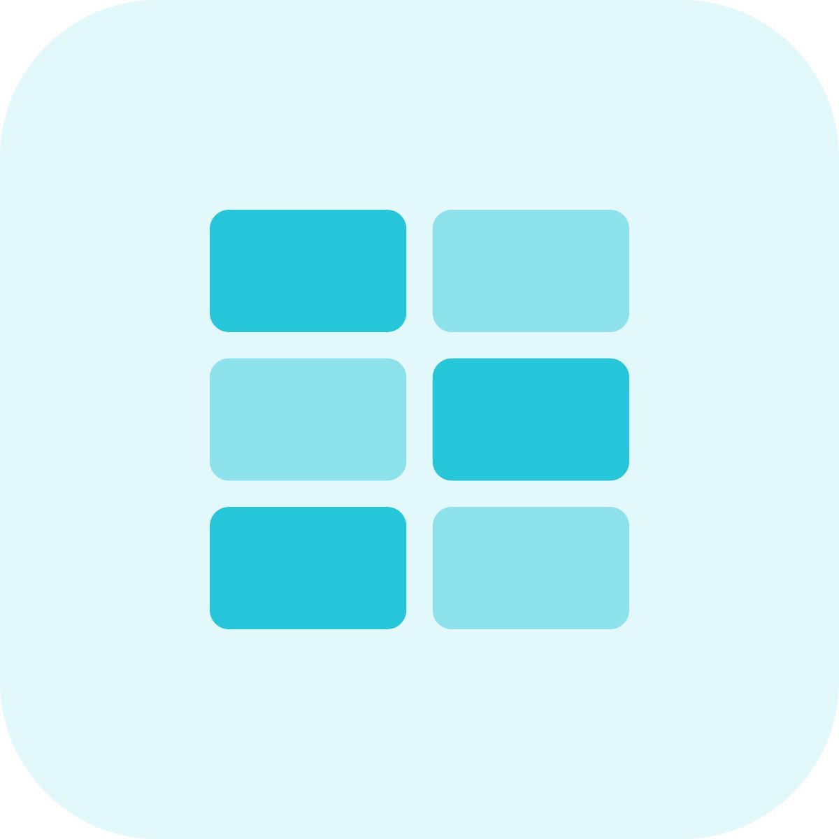 tableau à trois rangées icon