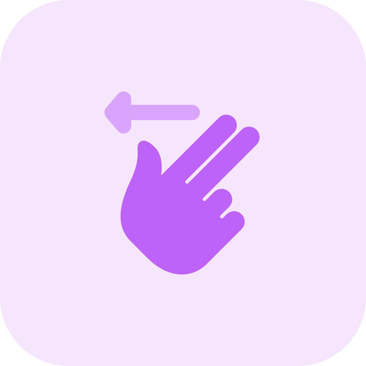 two finger swipe left icon