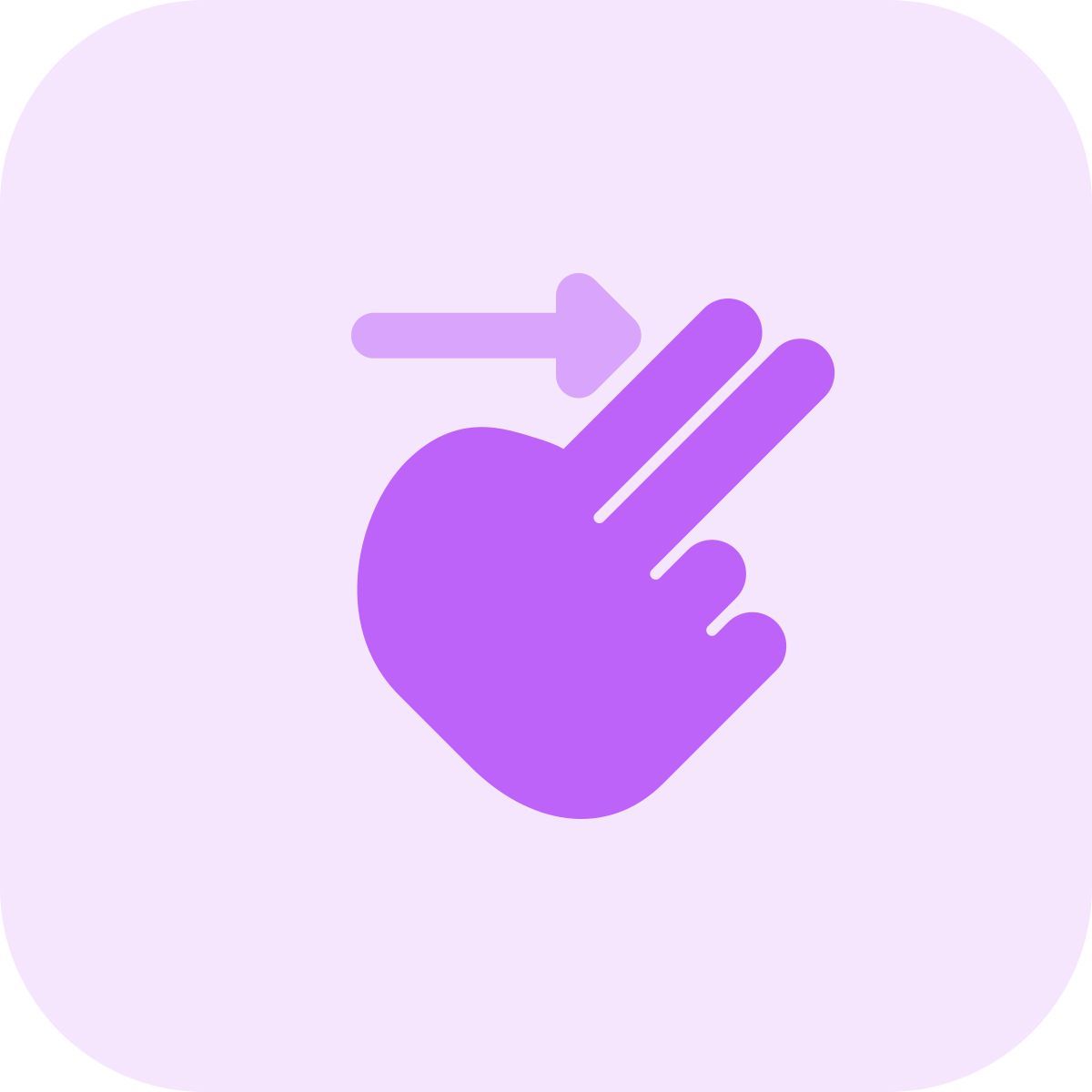 two finger swipe right icon