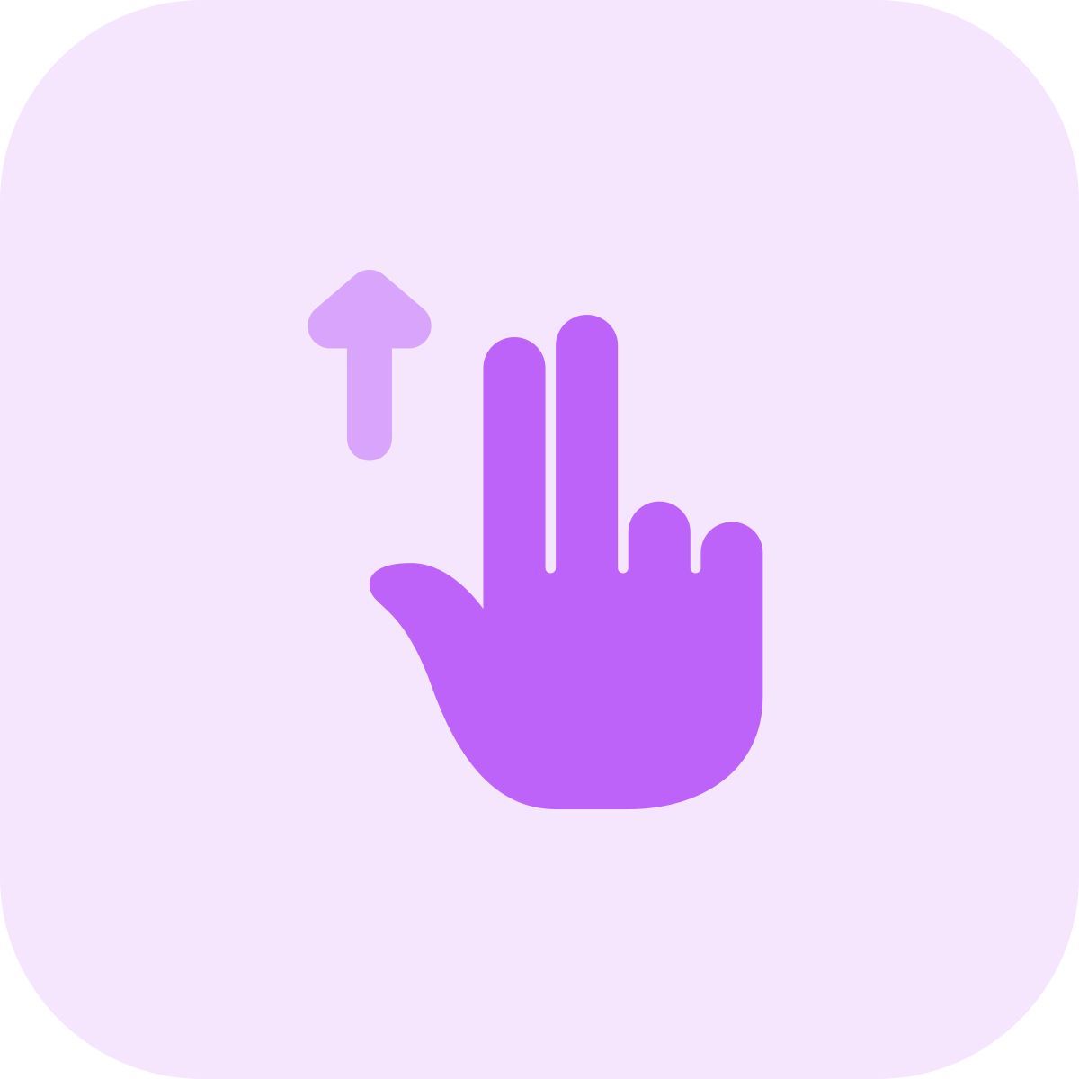 two finger swipe up icon