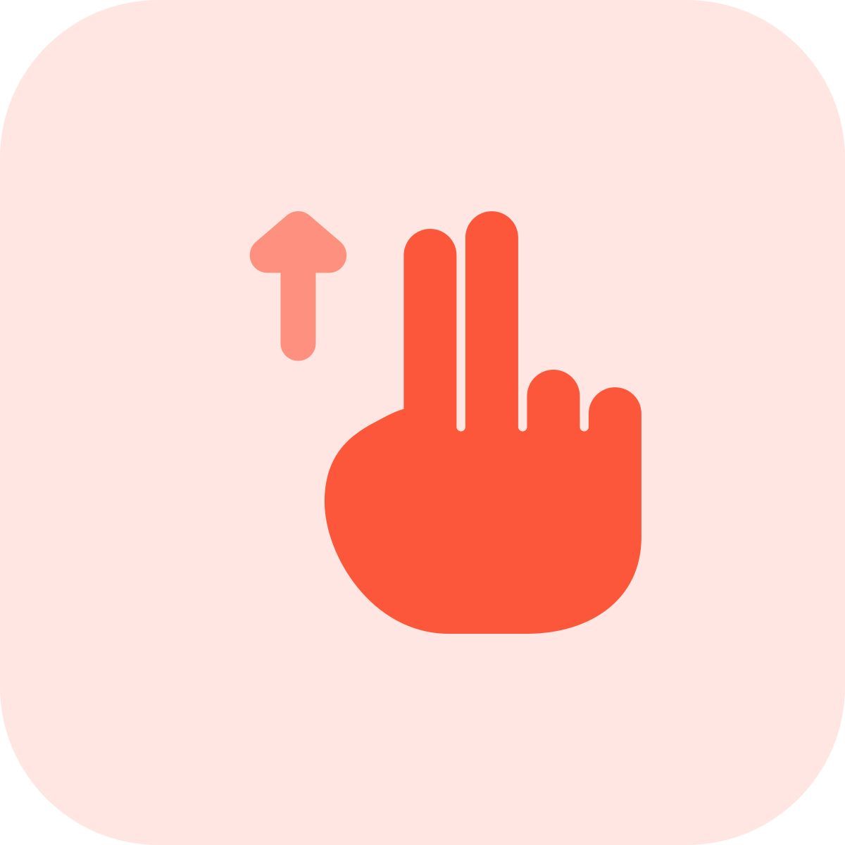 two finger swipe up icon