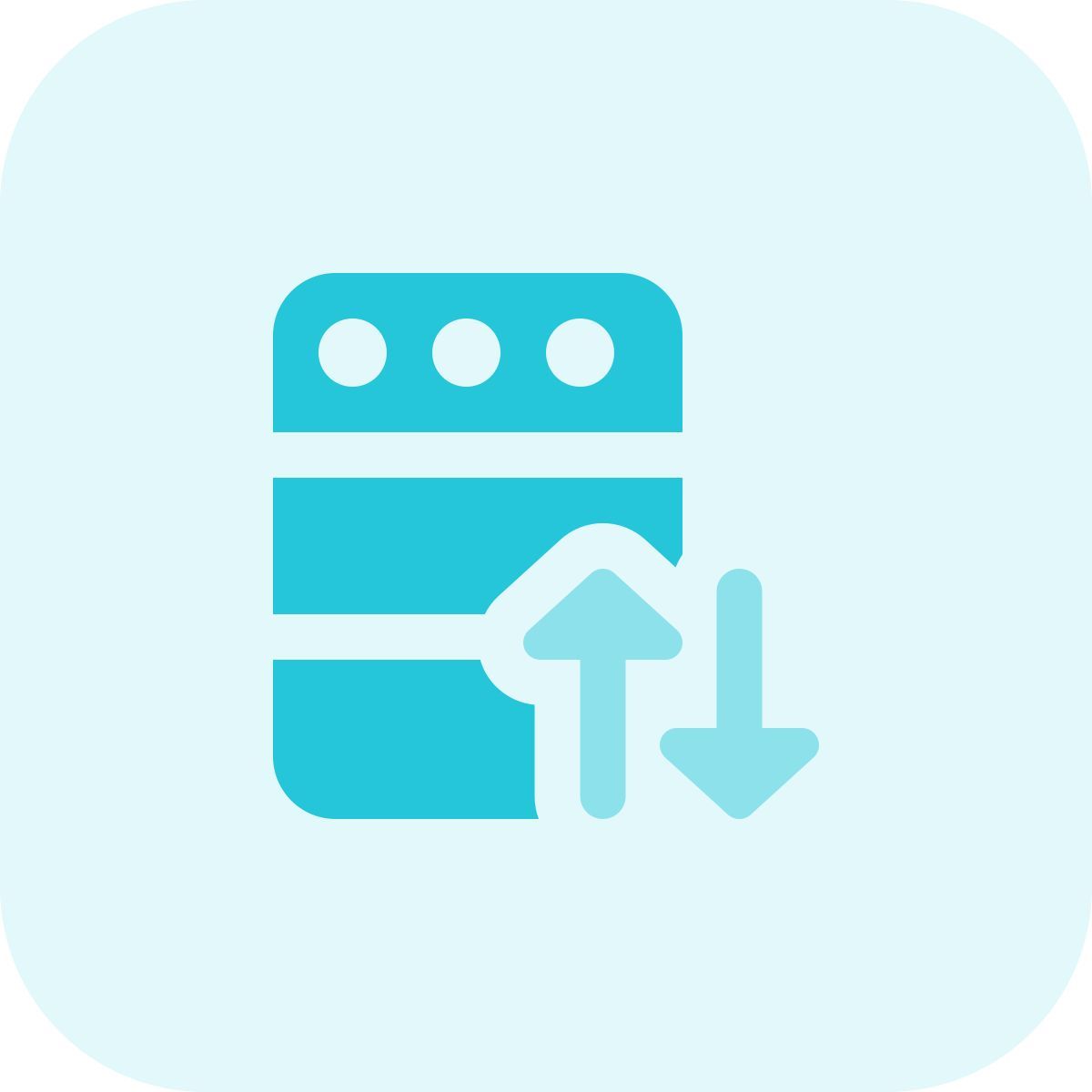 échange de données sur le serveur icon