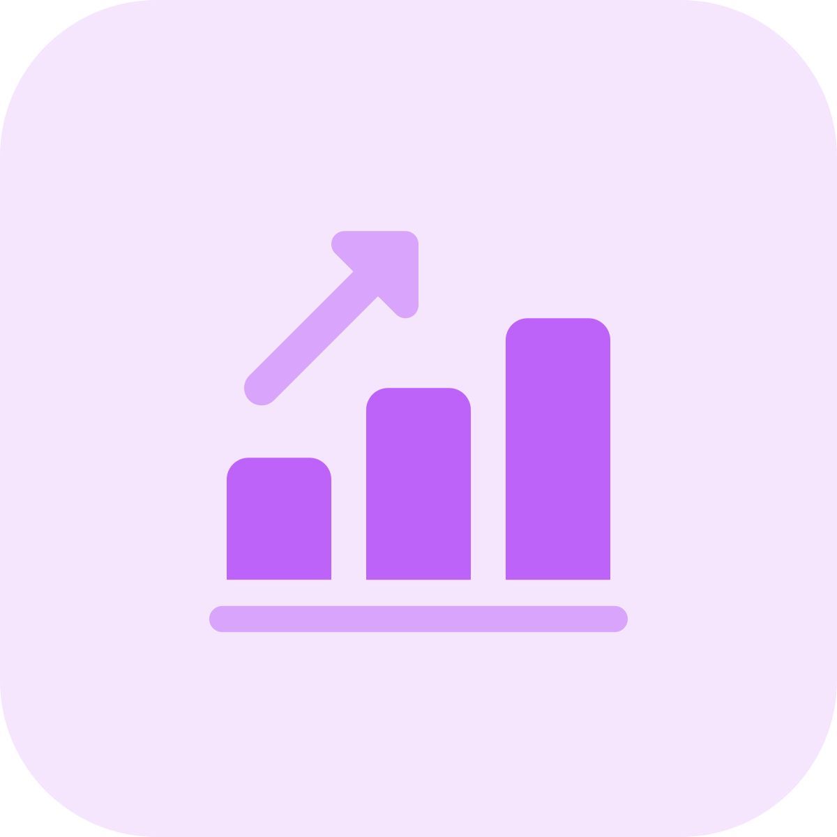 growing bar graph icon