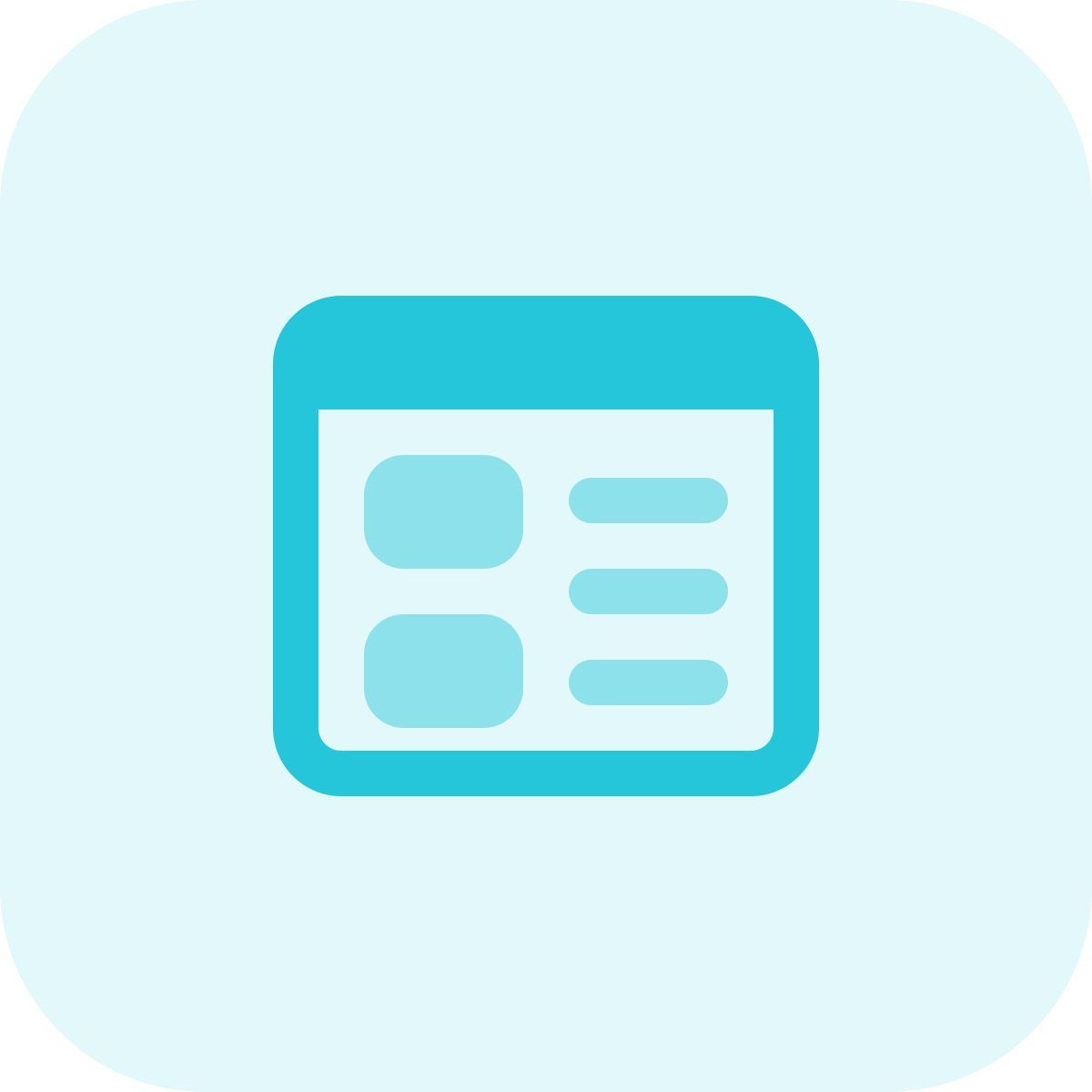 web content online on public website layout icon