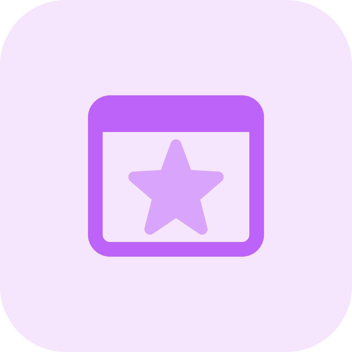 website with star on a browser isolated on white background icon