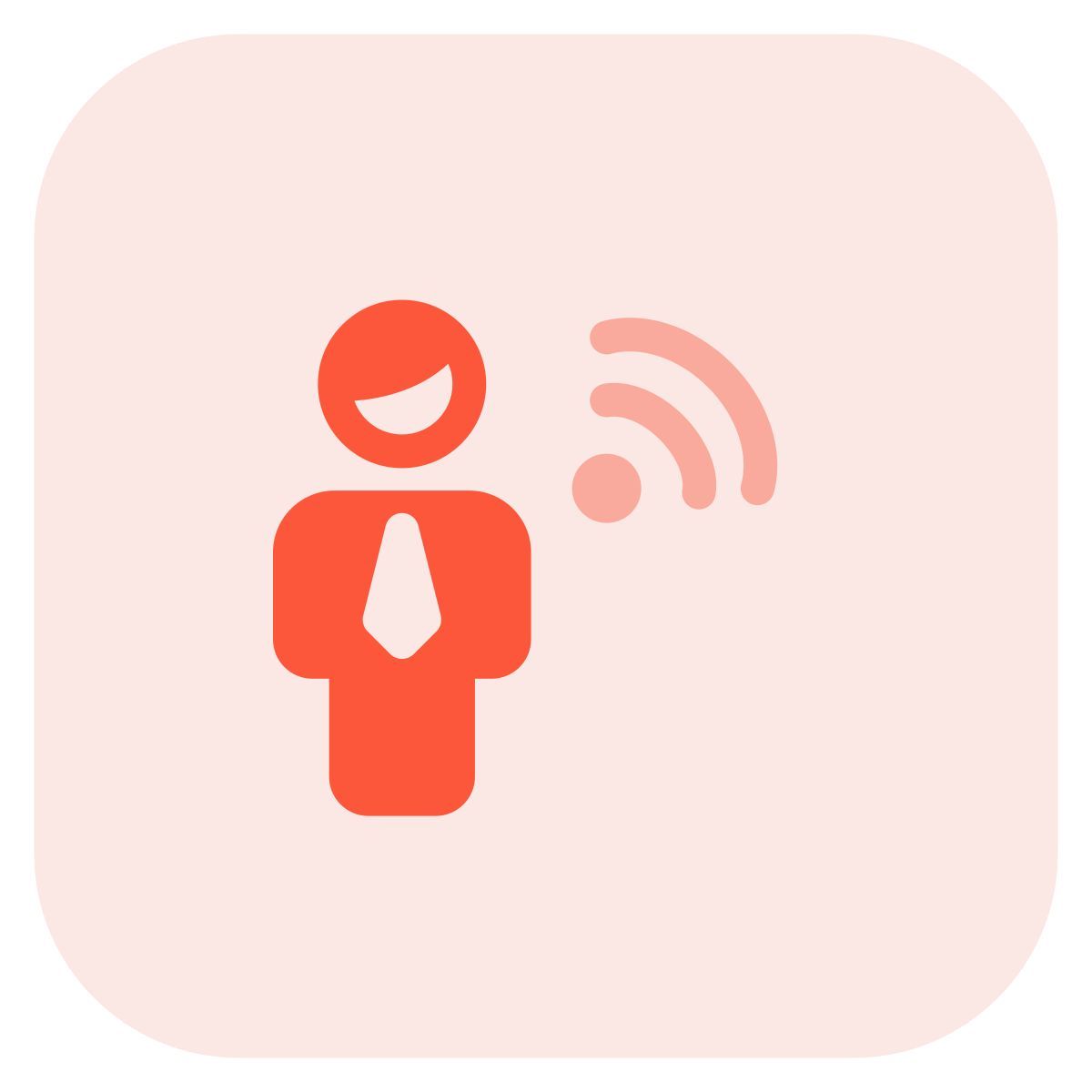 Wireless internet router key shared with businessman in a company icon