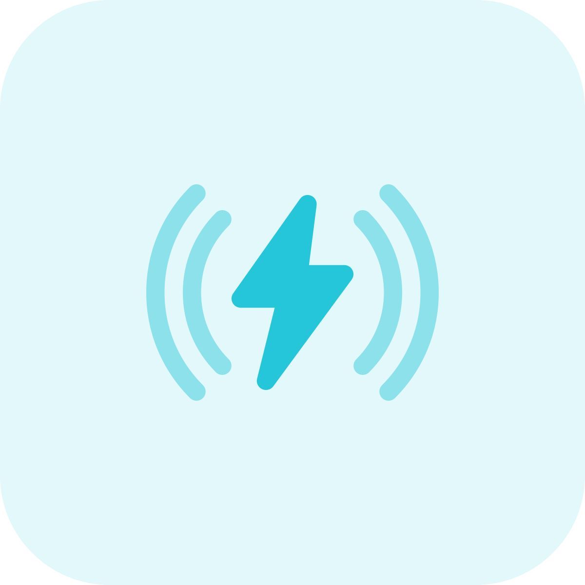 wireless power with lightning bolt icon