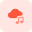 external music-on-cloud-network-isolated-on-white-background-cloud-tritone-tal-revivo icon