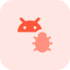 external android-operating-system-with-a-bug-logon-type-isolated-on-a-white-background-development-tritone-tal-revivo icon