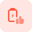 external battery-life-cycle-with-positive-thumbs-up-feedback-battery-tritone-tal-revivo icon