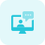 external chatting-with-online-client-chat-conversation-on-desktop-meeting-tritone-tal-revivo icon