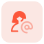 external female-user-emailing-and-contacting-other-staff-members-closeupwoman-tritone-tal-revivo icon