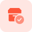 external quality-check-with-tick-mark-on-a-cargo-delivery-box-delivery-tritone-tal-revivo icon