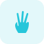 external three-fingers-raised-hand-gesture-with-back-of-the-hand-votes-tritone-tal-revivo icon