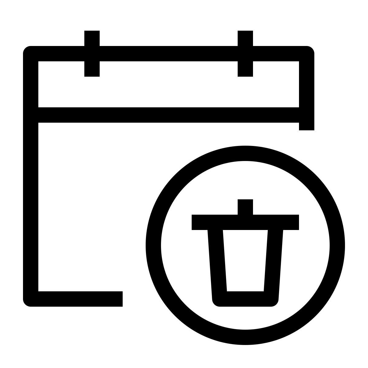 supprimer le calendrier icon