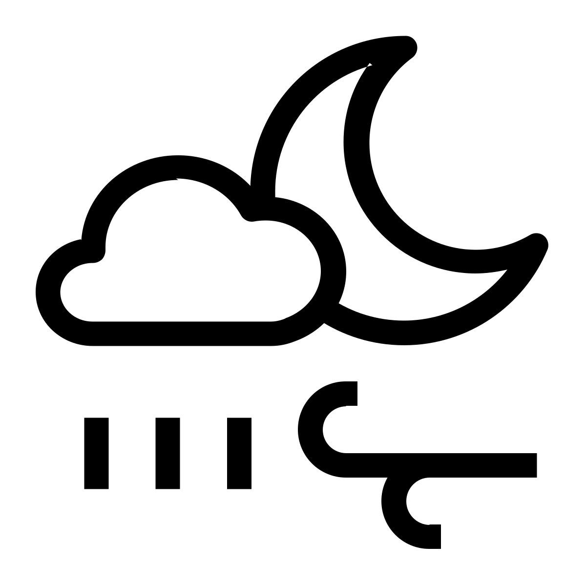 lluvia ventosa nocturna icon