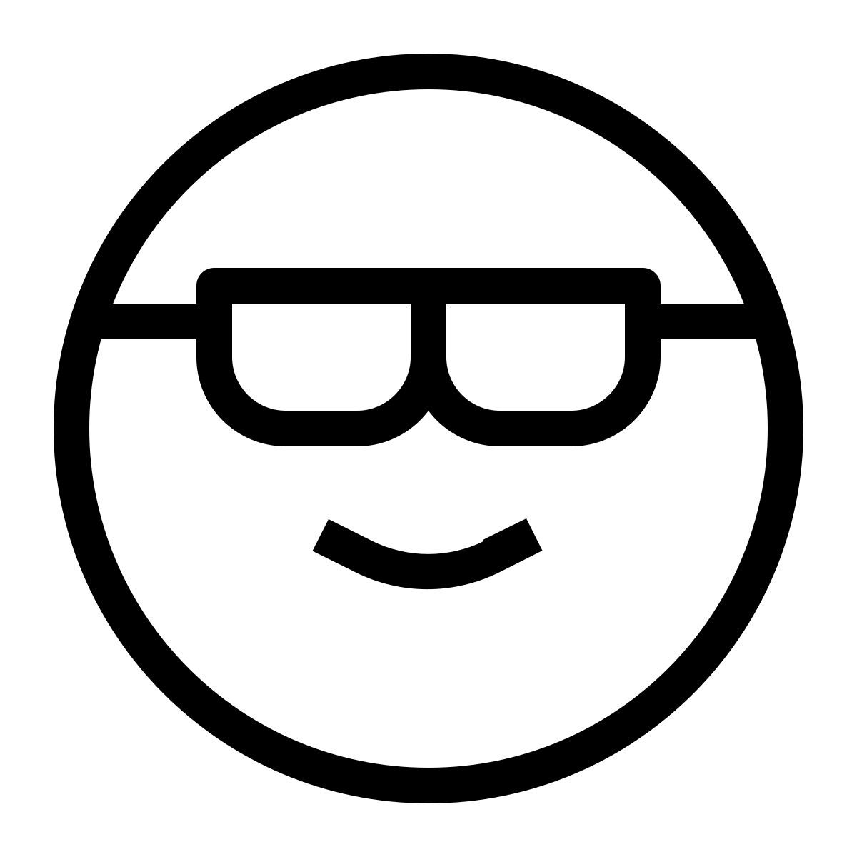 Sourire avec des lunettes de soleil icon