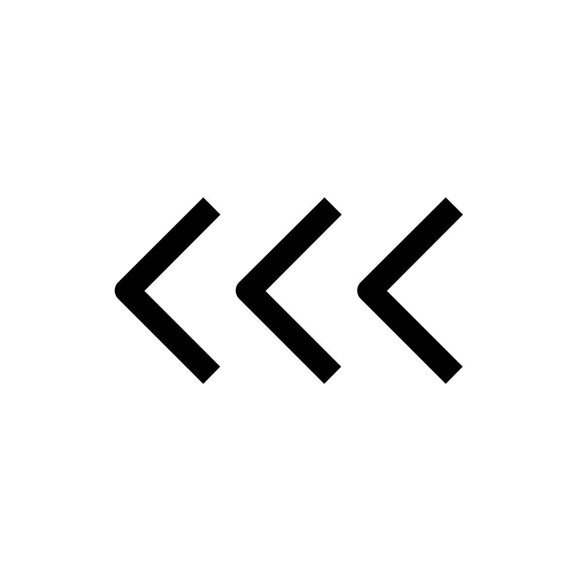 triple left arrow icon