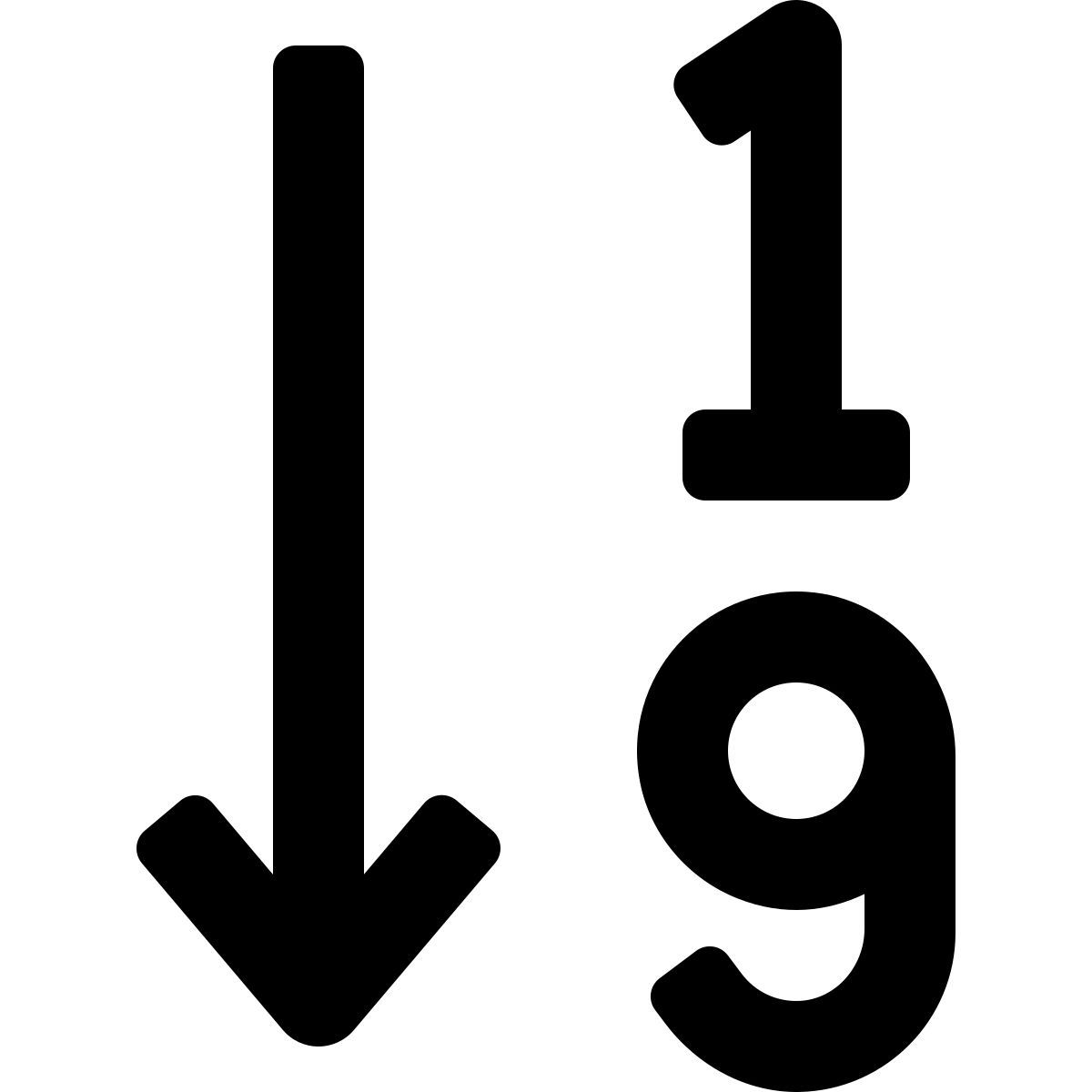 sort numbers icon
