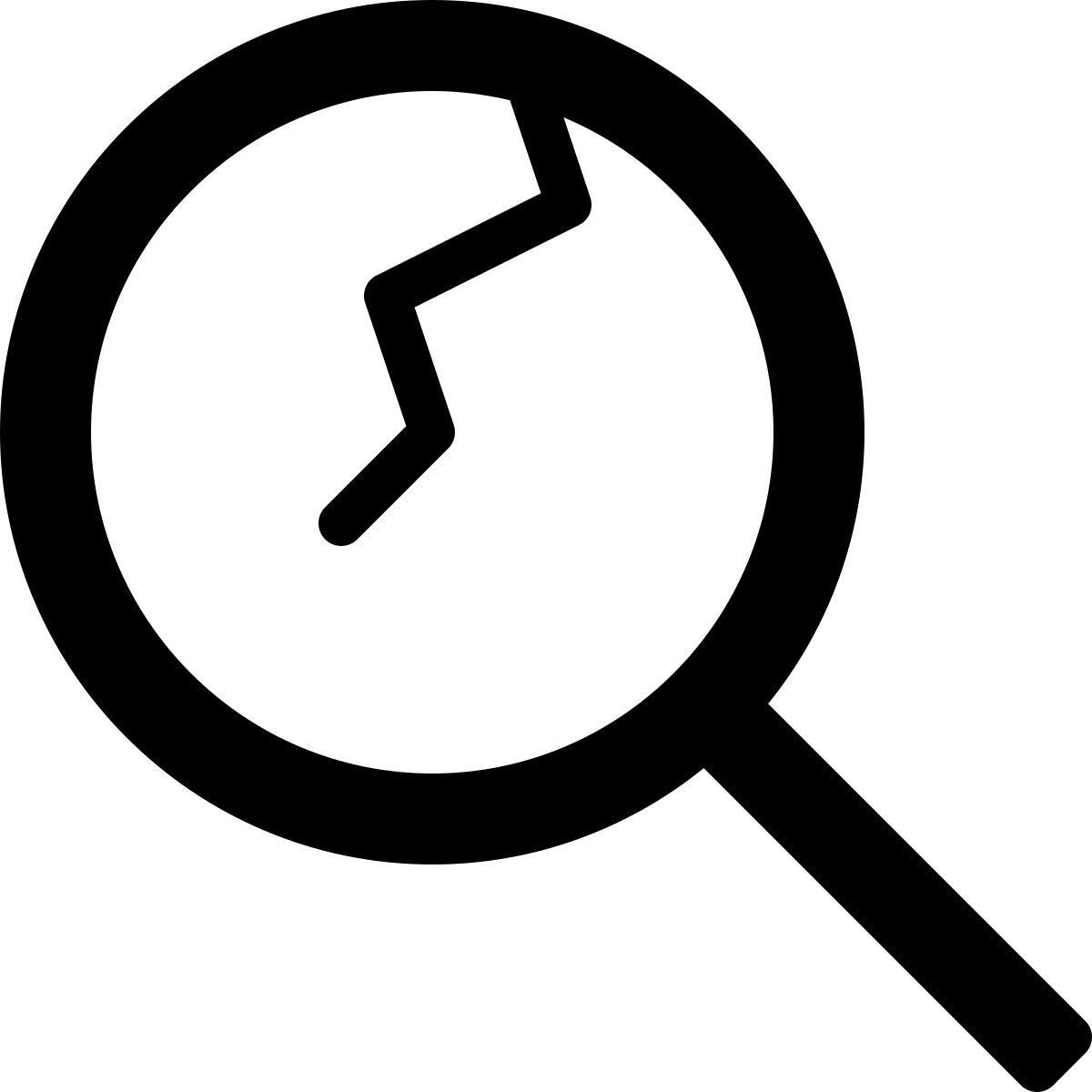 broken magnifier icon