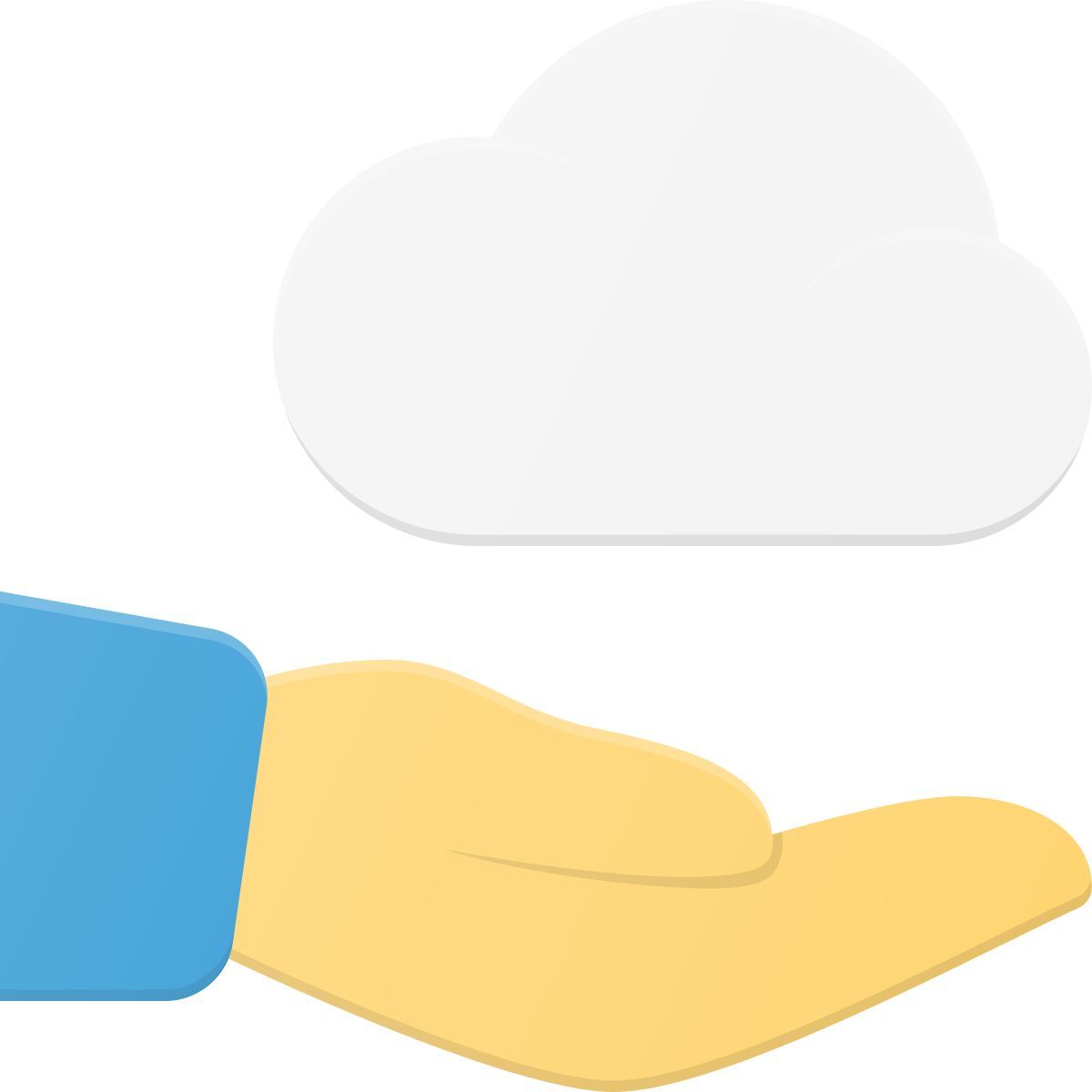 hand holding cloud icon
