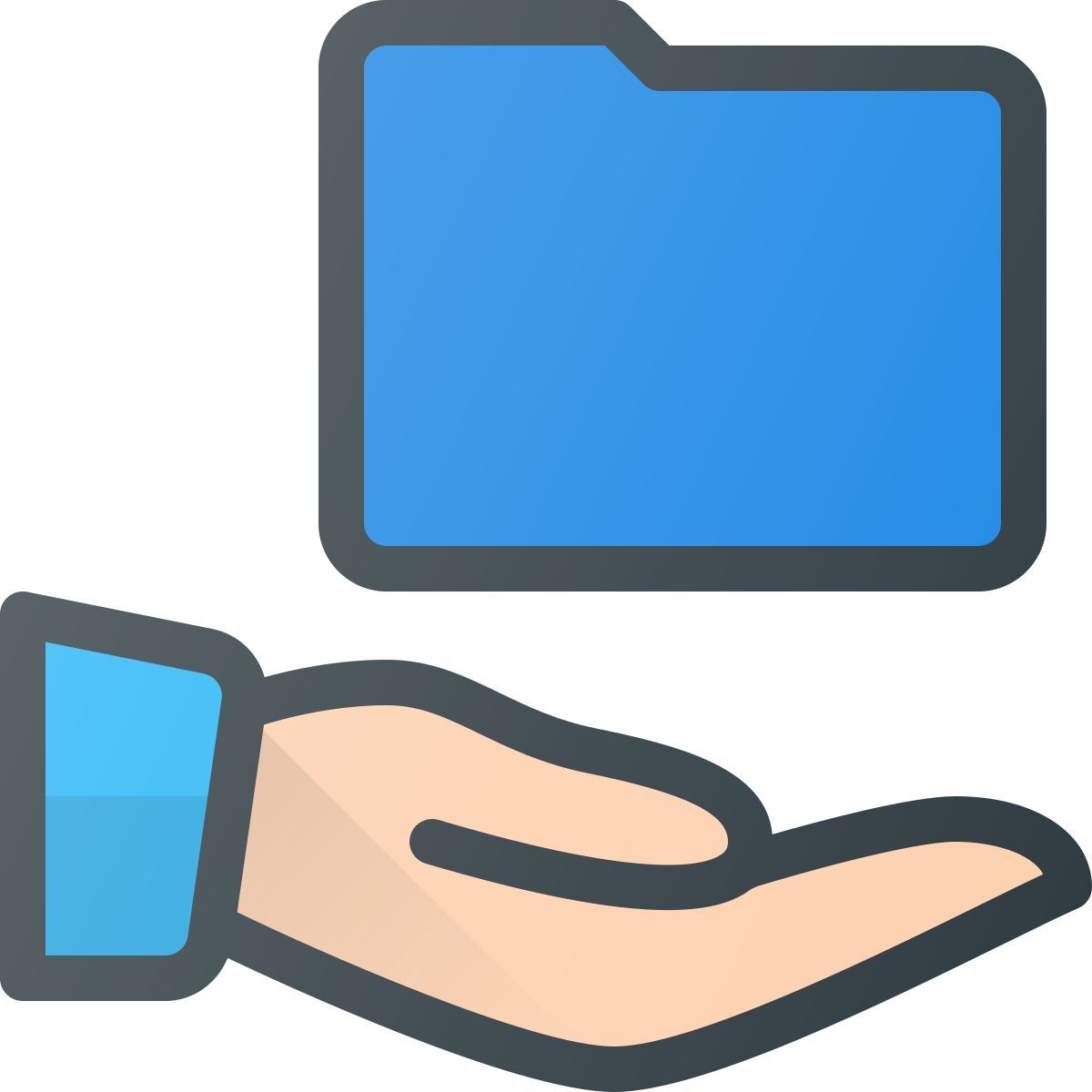 hand holding folder icon