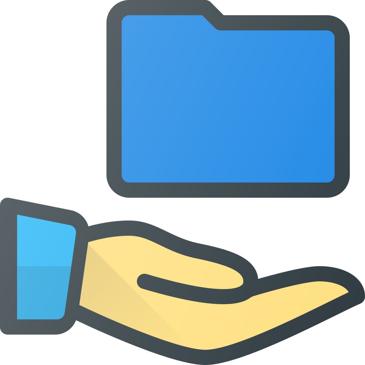 hand holding folder icon
