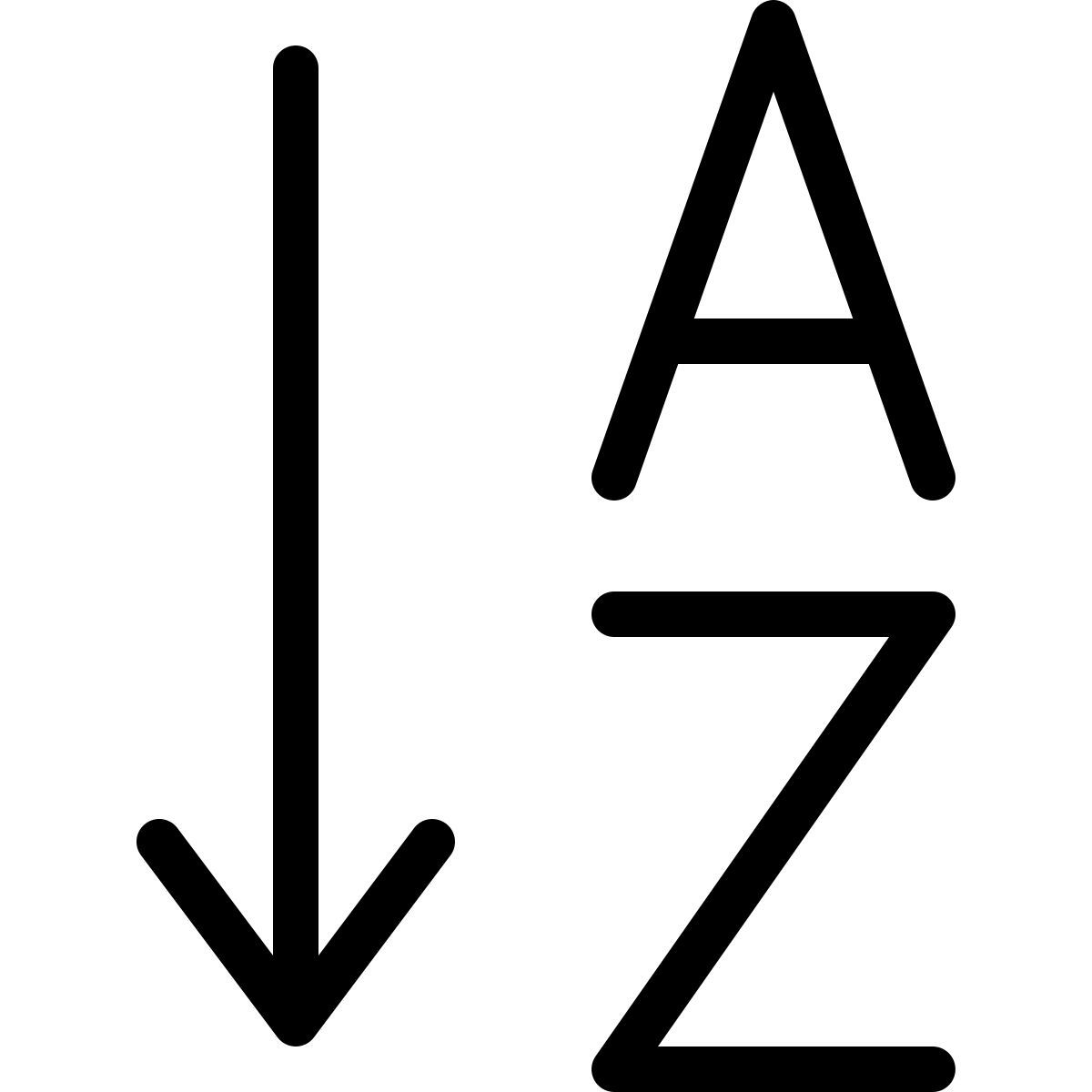 alphabetic sort icon