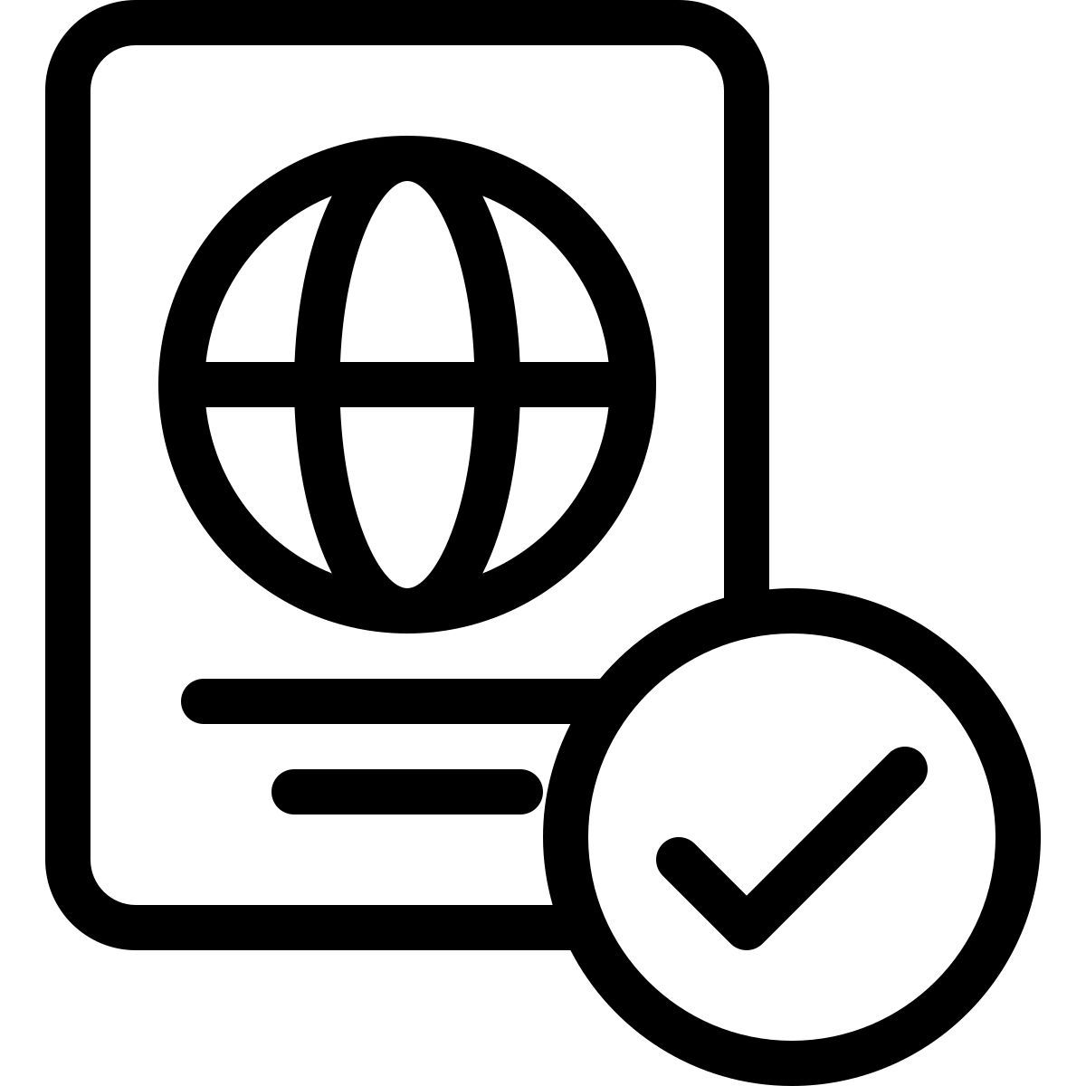 checked passport icon