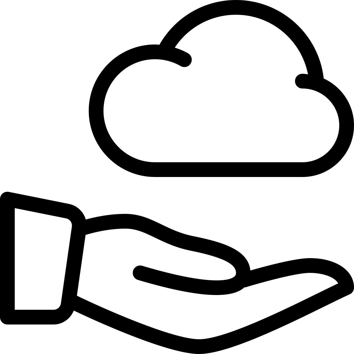 hand holding cloud icon