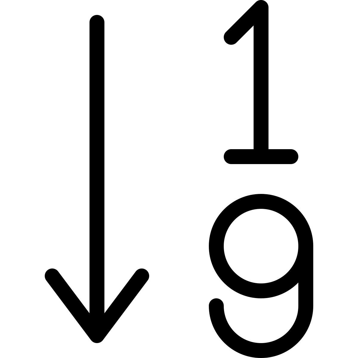 sort numbers icon