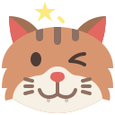 external winking-cat-emoji-tulpahn-flat-tulpahn icon
