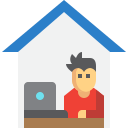 external working-at-home-work-from-home-tulpahn-flat-tulpahn icon