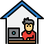 external working-at-home-work-from-home-tulpahn-outline-color-tulpahn icon
