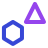 external triangle-and-polygon-shape-two-tone-kawalan-studio icon