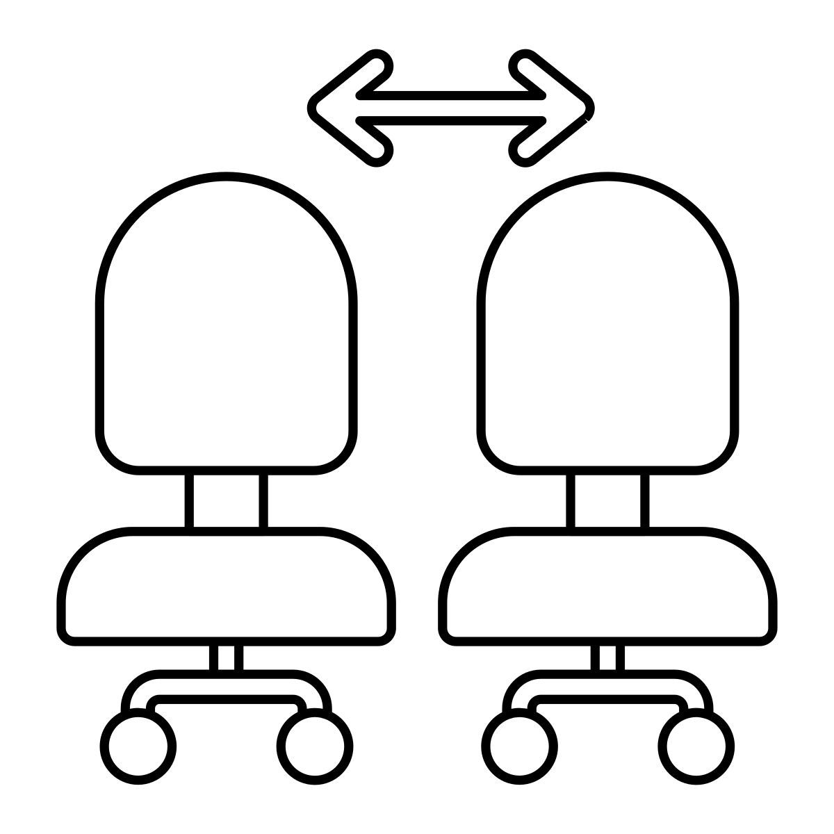 distance des chaises icon