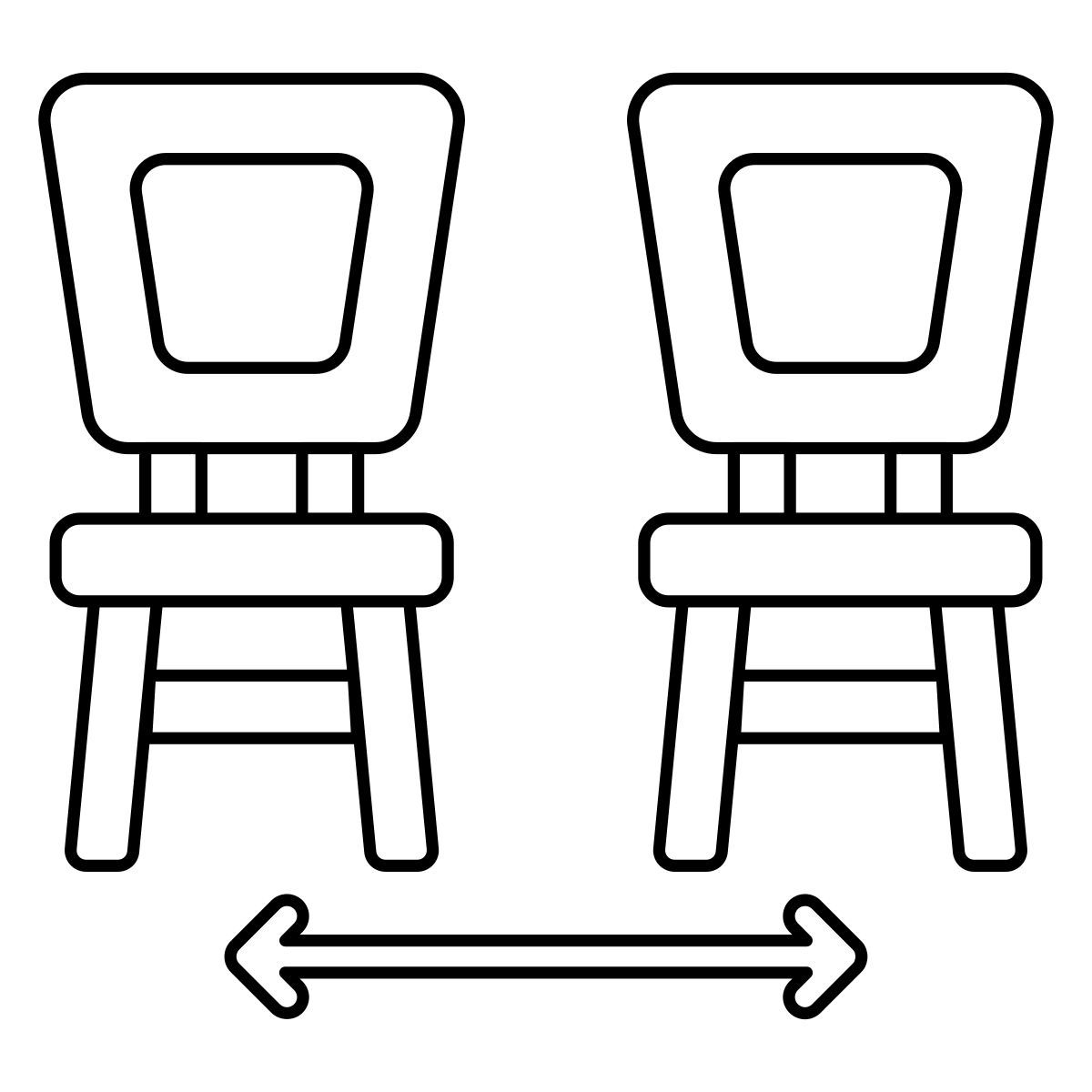 distancia entre asientos icon