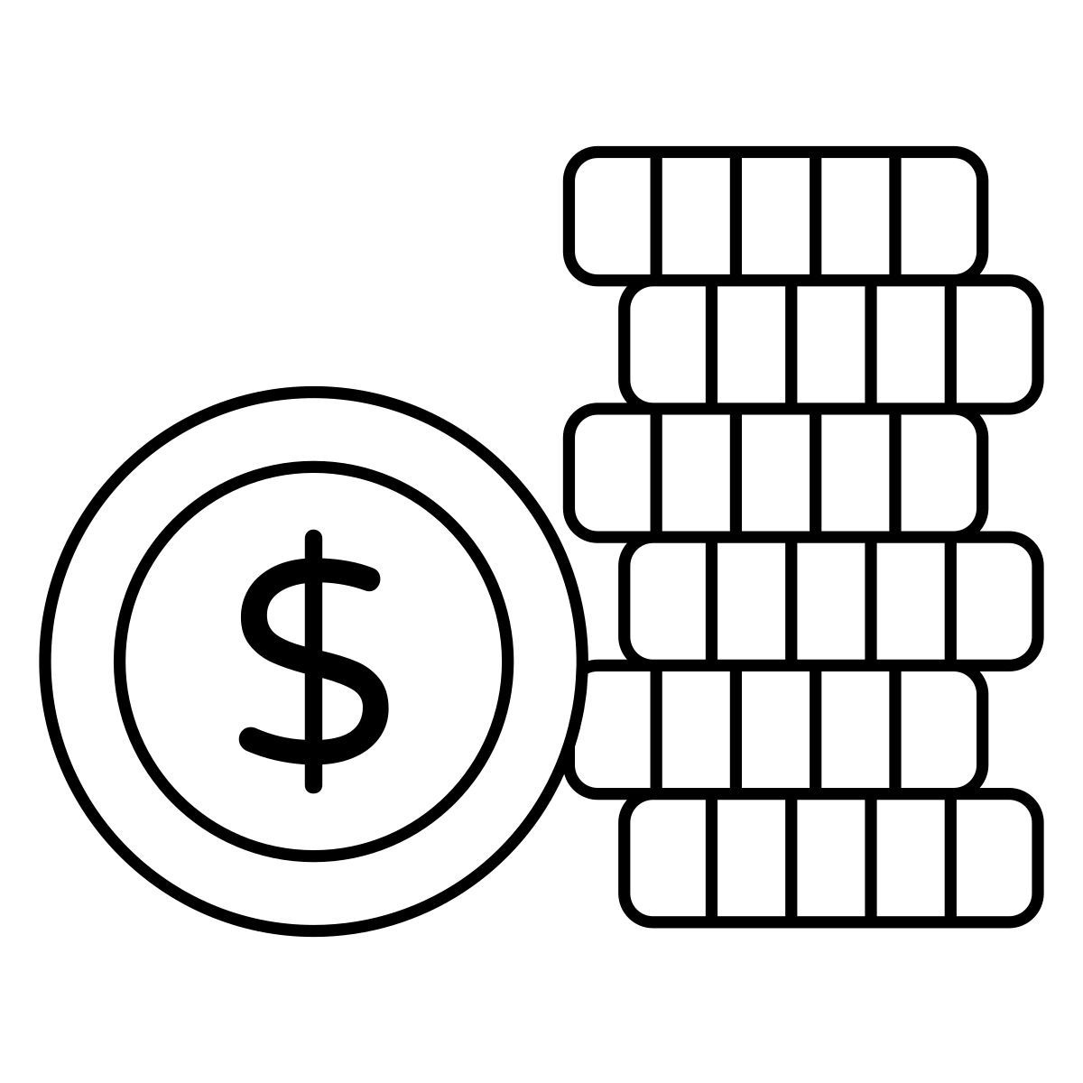 dollar coins icon