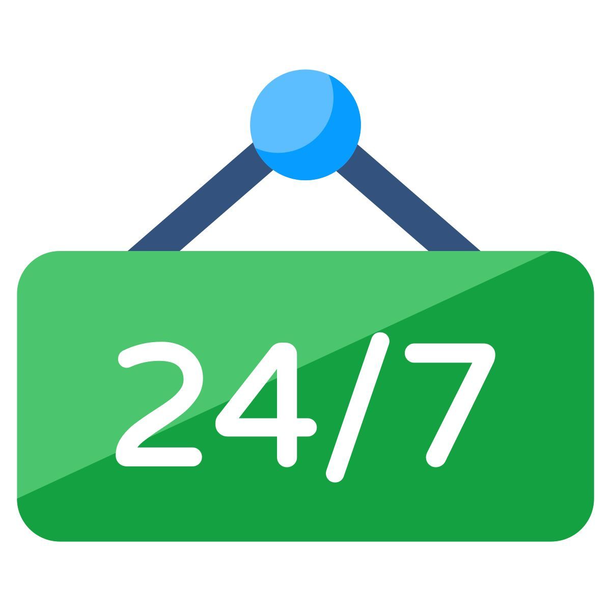 24/7 hr service board icon