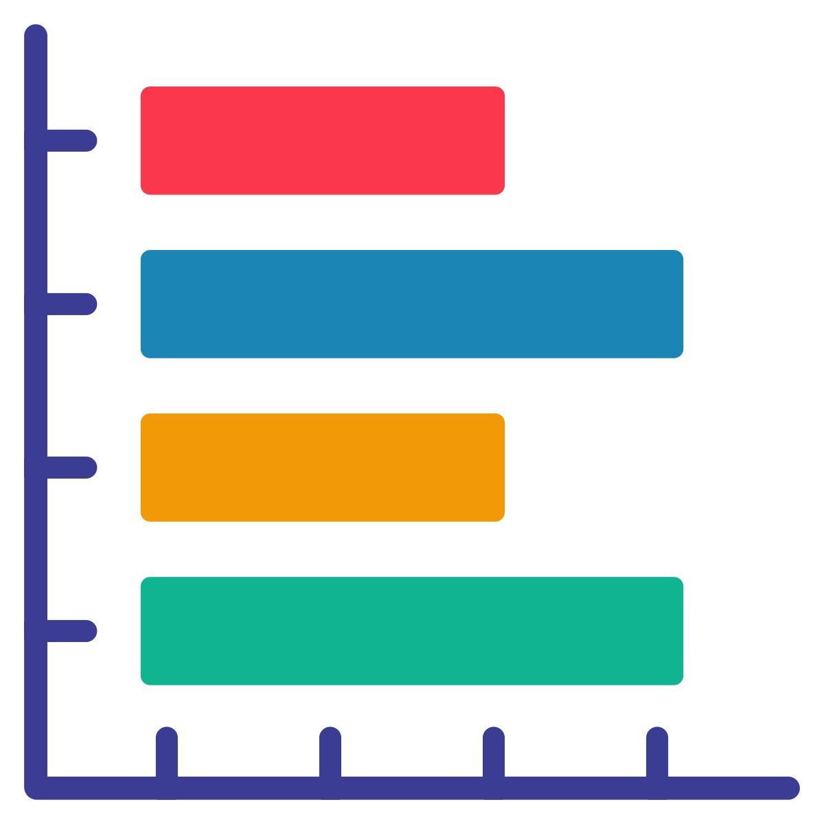 horizontal bar chart icon
