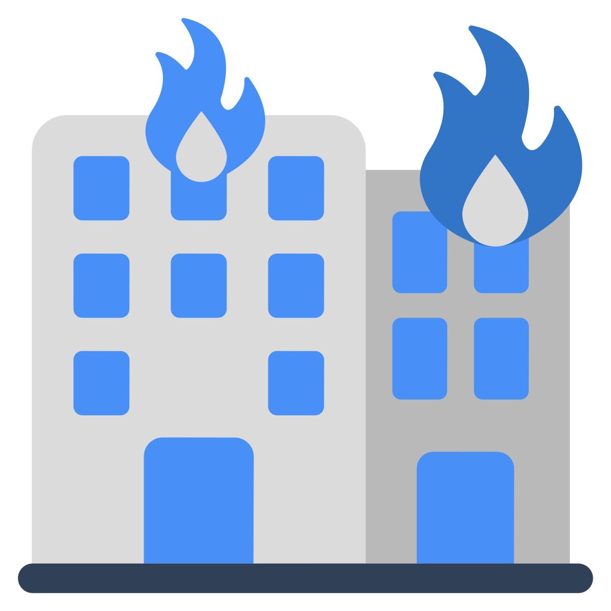 building on fire icon