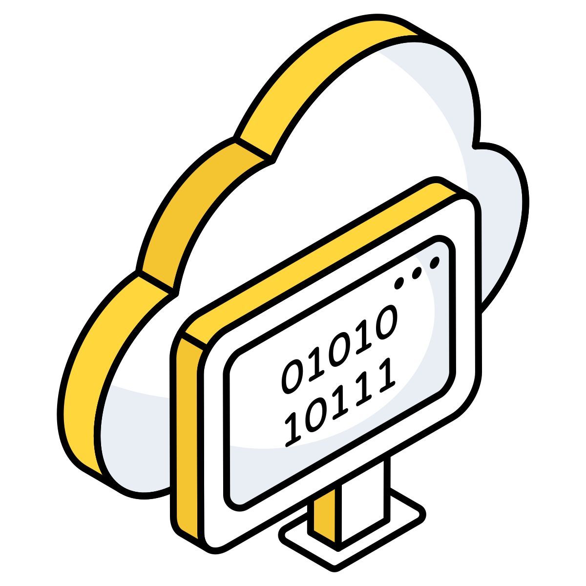 cloud binary data icon
