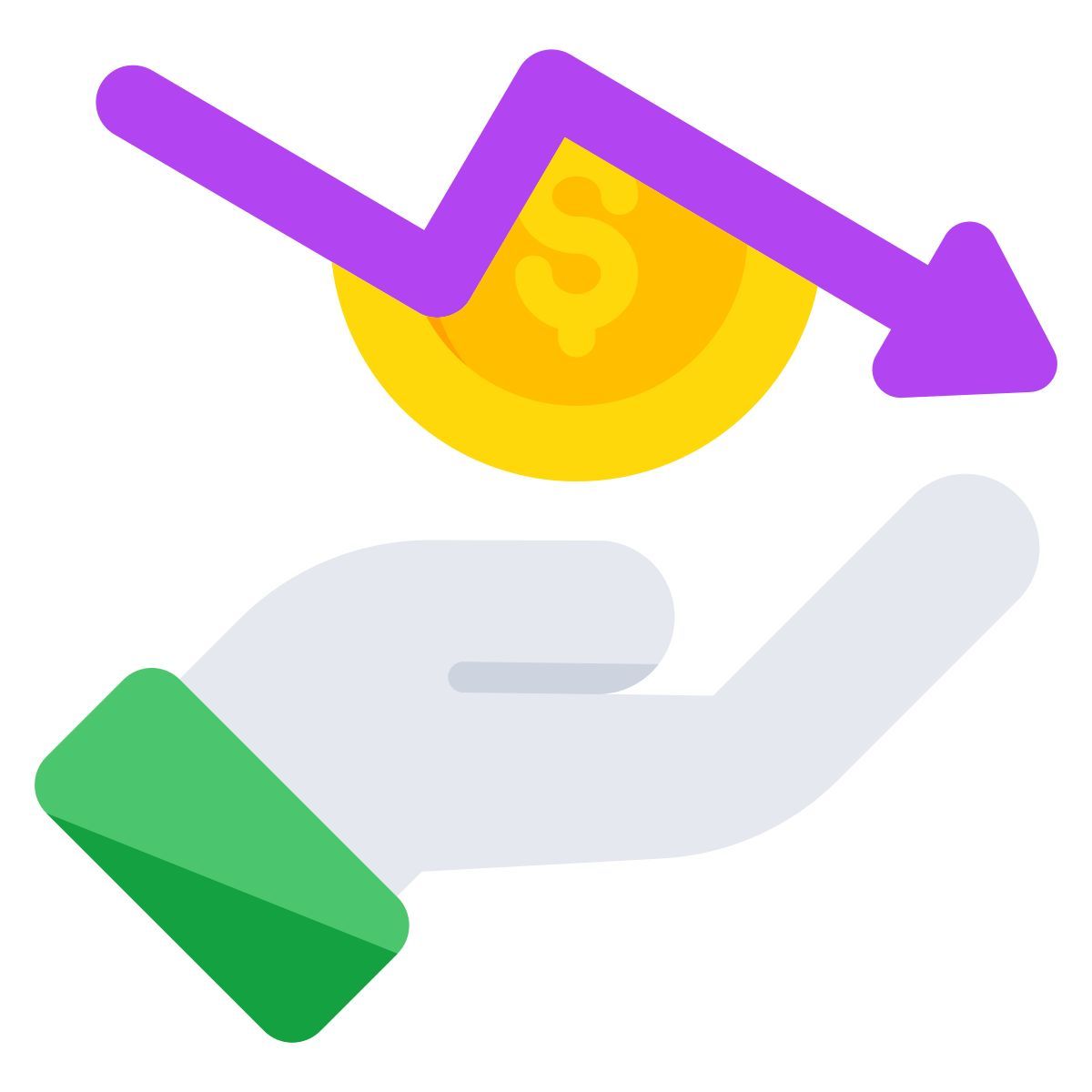 financial loss chart icon