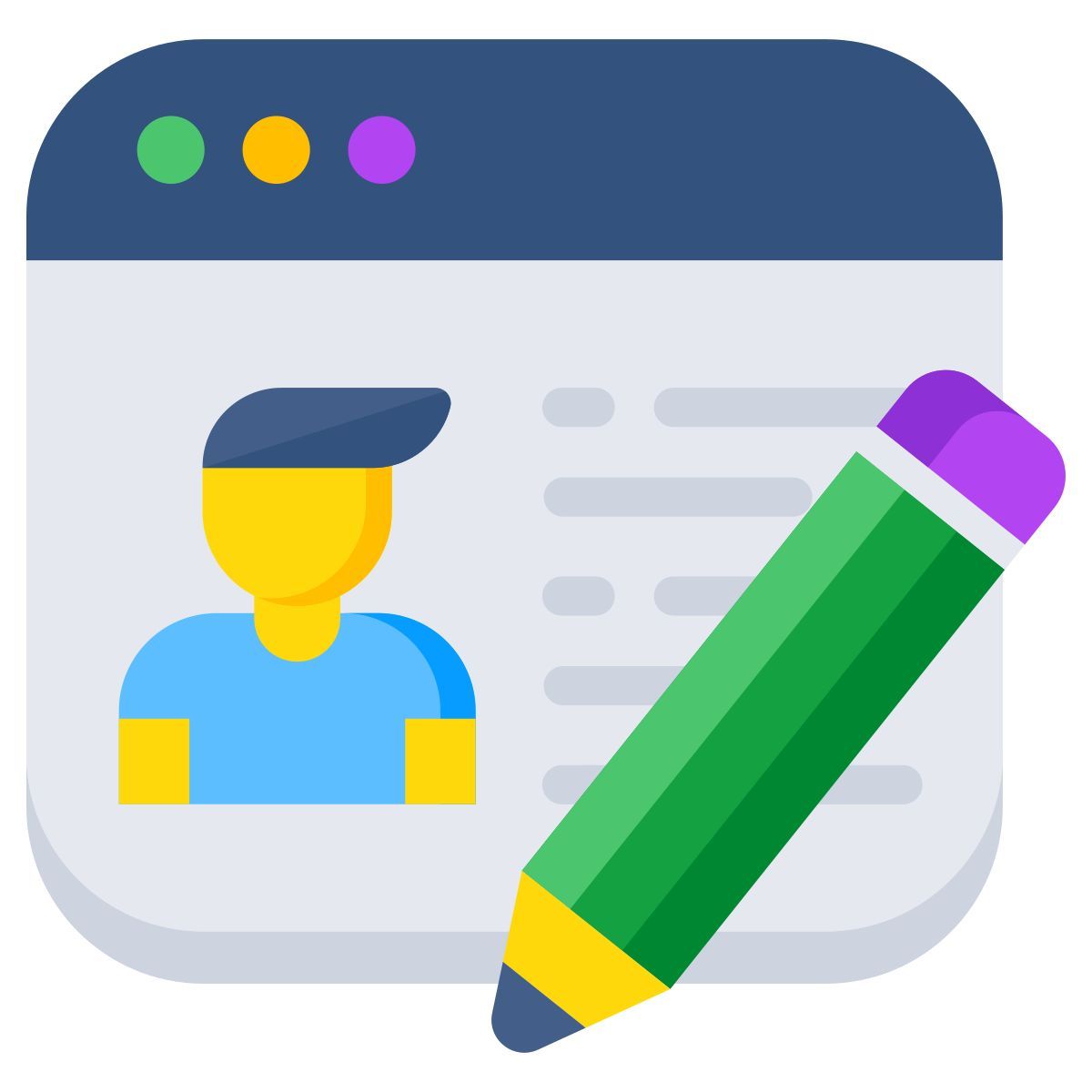 online profile writing icon
