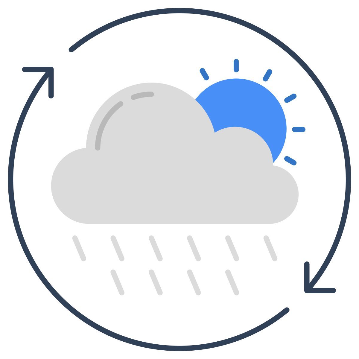 partly rainy day icon